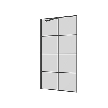 Душевая шторка на ванну Ambassador Bath Screens 16041209 80х140 стекло с рисунком профиль черный ориентация универсальная